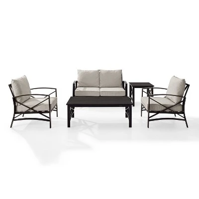 5pc Kaplan Outdoor Seating Set Oatmeal - Crosley