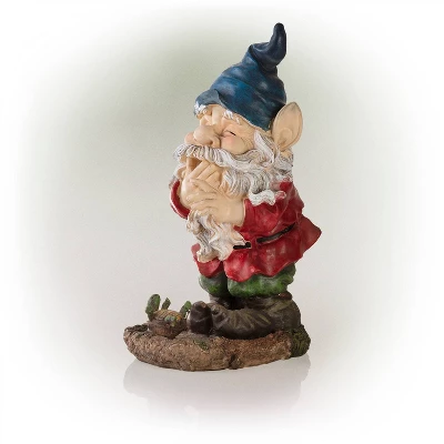 15" Polyresin Gnome Smiling Statue - Alpine Corporation - Image 3