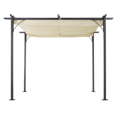 Outsunny 10' X 10' Retractable Patio Gazebo Pergola With UV Resistant Outdoor Canopy & Strong Steel Frame - Image 5