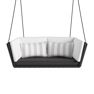 Sally Loveseat Swing With Cushion - Gray/Black - Novogratz - Image 2