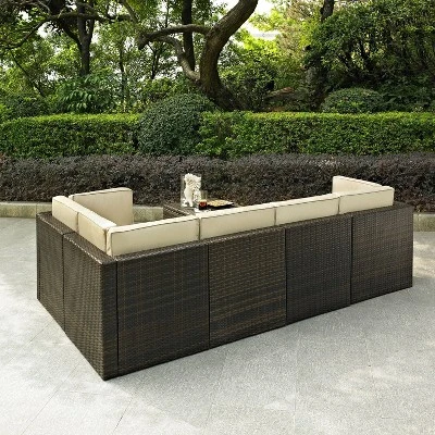 Palm Harbor 6pc All-Weather Wicker Patio Seating Set - Sand - Crosley - Image 7