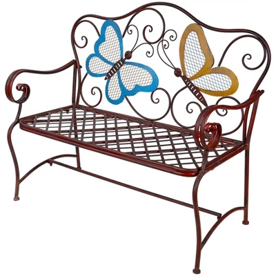 Butterfly Metal Bench Brown - Alpine Corporation - Image 3