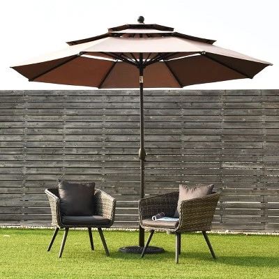 Tangkula Outdoor Auto-tilt Patio Market Umbrella W/ Double Vented