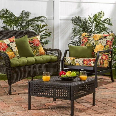 Set Of 2 Aloha Black Floral Outdoor Square Throw Pillows - Kensington Garden - Image 3