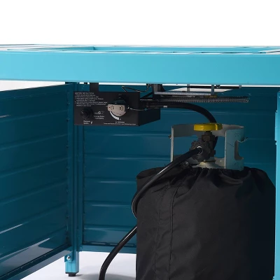 42" Square Aluminum 55000 BTUs Propane Paneled Fire Table With 2 Covers - Oakland Living - Image 7