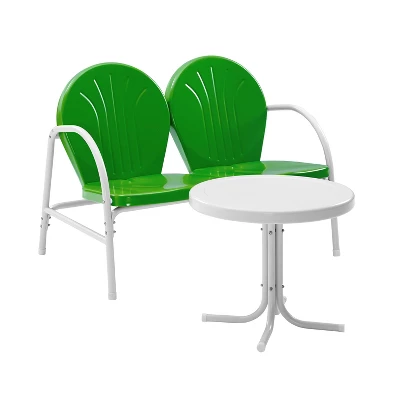 Griffith 2pc Outdoor Conversation Set - Kelly Green - Crosley - Image 5