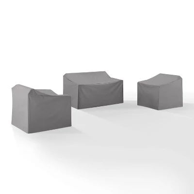 Crosley 3pc Furniture Cover Set, Loveseat And Two Chairs, Gray - Image 3