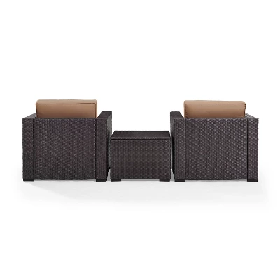 Biscayne 3pc Outdoor Wicker Seating Set - Mocha - Crosley - Image 6