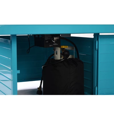 42" Square Aluminum 55000 BTUs Propane Paneled Fire Table With 2 Covers - Oakland Living - Image 8