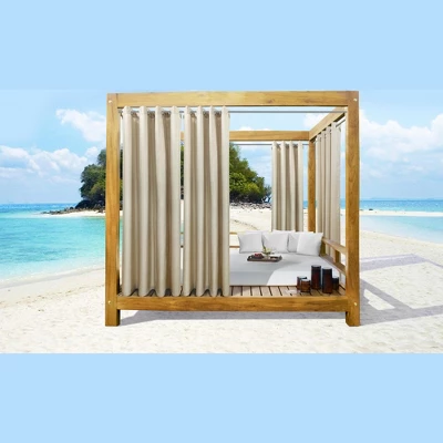 Commonwealth Seascapes Light Filtering Provide Privacy And Shade Grommet Outdoor Panel Pair Linen - Image 4