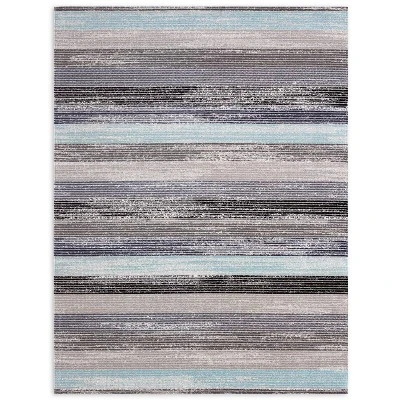 7'9" X 10'2" New York Patio Sofia Estelle Indoor/Outdoor Rug Gray/Blue - Nicole Miller