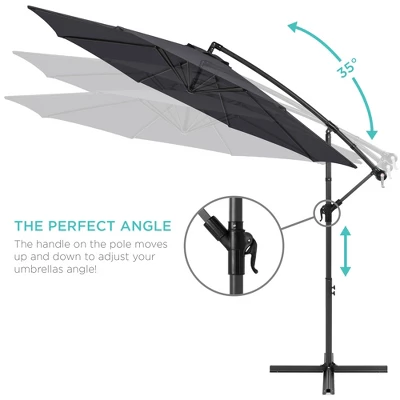 Best Choice Products 10ft Offset Hanging Outdoor Market Patio Umbrella W/ Easy Tilt Adjustment - Image 3