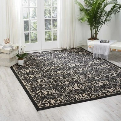 Nourison Caribbean CRB12 Charcoal Indoor/Outdoor Area Rug - Image 3