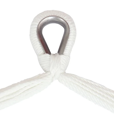 Sunnydaze Decor Sunnydaze Polyester Rope Hanging Caribbean-Style Hammock Chair Swing For Patio, Porch, Or Yard - Lagoon Stripes - Image 2