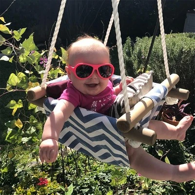 Costway Baby Canvas Hanging Swing Cotton Hammock Toy For Toddler BluePink - Image 3