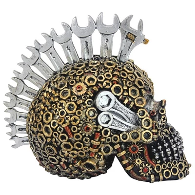 Design Toscano Gear Head Nuts And Bolts Motor Skull Statue - Image 5
