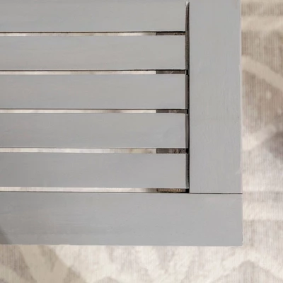 Ravenscroft Modern Boho Acacia Wood Slat Top Outdoor Dining Bench - Gray Wash - Saracina Home - Image 8