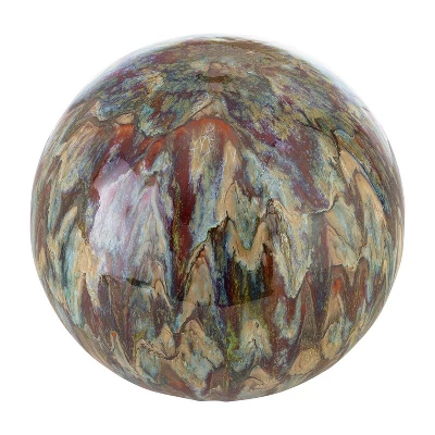 10" Ceramic Gazing Globe Gray - Alpine Corporation - Image 2