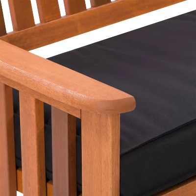 Miramar Hardwood Outdoor Bench - Cinnamon Brown/Black - CorLiving - Image 3