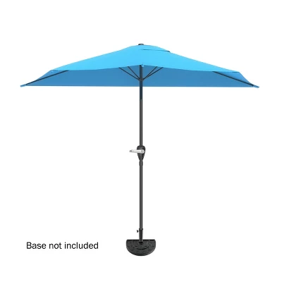 Nature Spring 9' Half-Round Patio Umbrella - Brilliant Blue