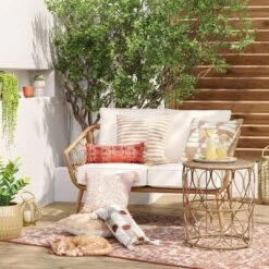 Britanna Patio Loveseat, Outdoor Furniture - Natural - Opalhouseā¢