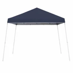Z-Shade 10 X 10 Foot Angled Leg Outdoor Canopy Tent With A Push Button Locking System And Z-Shade 4 Pack Of Heavy Duty Leg Weight Bags, Navy