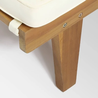 Ariana 3pc Acacia Wood Chaise Lounge Set - Teak/Cream - Christopher Knight Home - Image 4