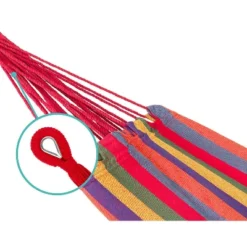 SUGIFT 2-Person Portable Brazilian-Style Cotton Double Hammock With Stand Set With Storage Bag