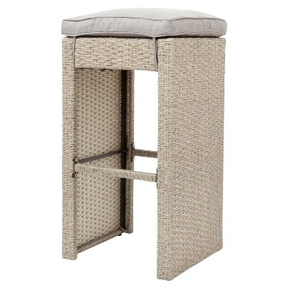 5-piece Patio Rattan Bar Dining Table Set With 4 Stools-ModernLuxe - Image 9