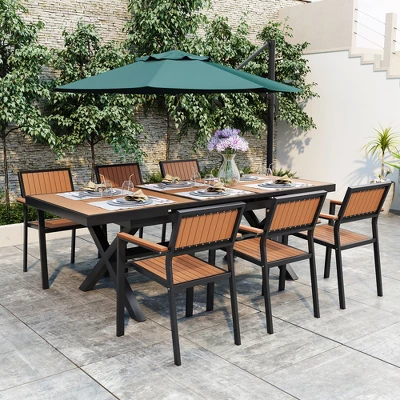 Whisen Experience Outdoor Dining Freedom With A Flexible Set Including Six Chairs And A Table For Personalized Arrangements