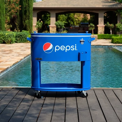 Permasteel 80qt Pepsi Oval Sporty Outdoor Cooler Cart - Image 4