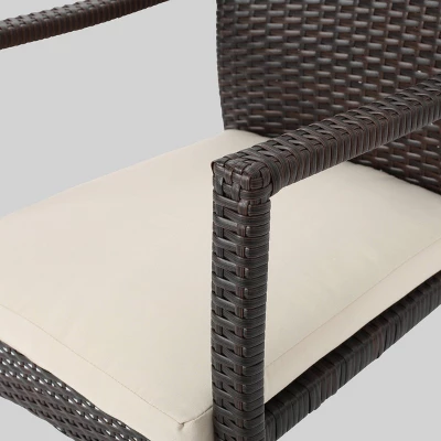 Geelong 7pc Acacia Wood & Wicker Patio Dining Set - Brown - Christopher Knight Home - Image 5