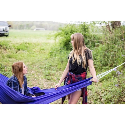 Stansport Malibu Nylon Packable Hammock 85" X 56" - Royal Blue - Image 2