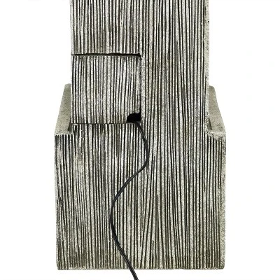 Sunnydaze Decor Sunnydaze 35"H Electric Polyresin Modern Artistry Column Outdoor Water Fountain With LED Lights - Image 7