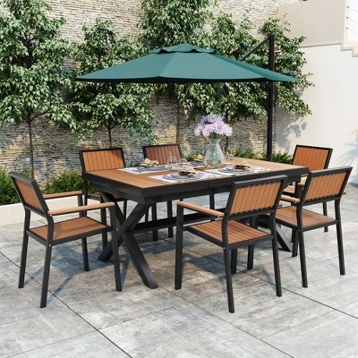 Whisen Experience Outdoor Dining Freedom With A Flexible Set Including Six Chairs And A Table For Personalized Arrangements - Image 15