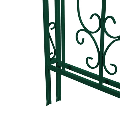 Evergreen Montebello Iron Garden Arbor, Forest Green- 53 X 84 X 23 Inches Fade And Weather Resistant Outdoor Decor - Image 4