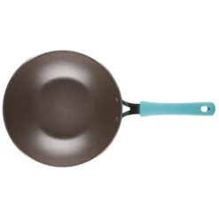 Rachael Ray Cook + Create 10.5" Nonstick Aluminum Stir Fry Pan Agave Blue