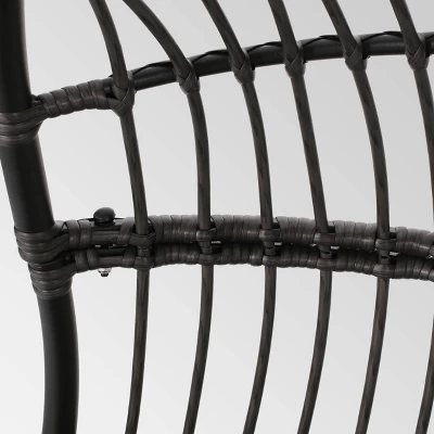 Crumpton Outdoor Wicker Hanging Chair With Stand - Gray/Dark Gray - Christopher Knight Home - Image 4