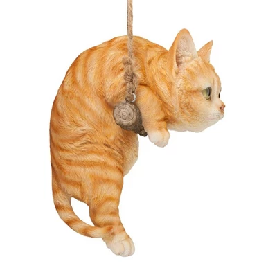 Design Toscano Orange Tabby Kitty On A Perch Hanging Cat Sculpture - Multicolored - Image 4