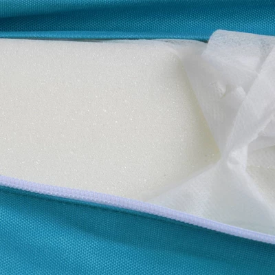 5pc Wicker Patio Sectional Seating Set With Cushions - Espresso/Blue - GODEER - Image 11