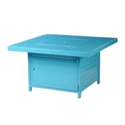 42" Square Aluminum 55000 BTUs Propane Paneled Fire Table With 2 Covers - Oakland Living