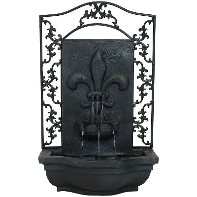 Sunnydaze Decor Sunnydaze 33"H Solar-Powered Polystone French Lily Design Outdoor Wall-Mount Water Fountain - Image 8