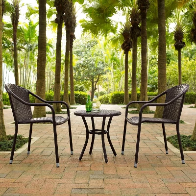 Palm Harbor 3pc Outdoor Wicker Seating Set - Brown - Crosley