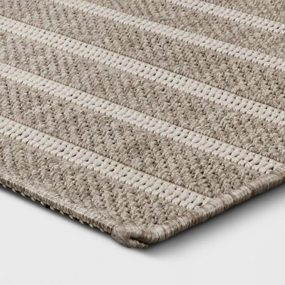 5' X 7' Uniform Stripe Outdoor Rug Cream - Project 62™ - Image 2