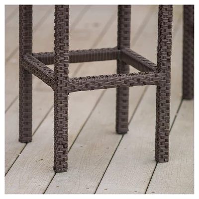 Milton Set Of 2 Wicker Patio Backless Barstool - Brown - Christopher Knight Home - Image 3