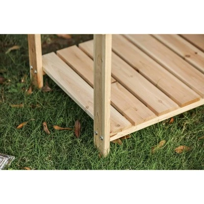 Solid Reclaimed Fir Wood Natural Accent Table - Patio Festival - Image 2