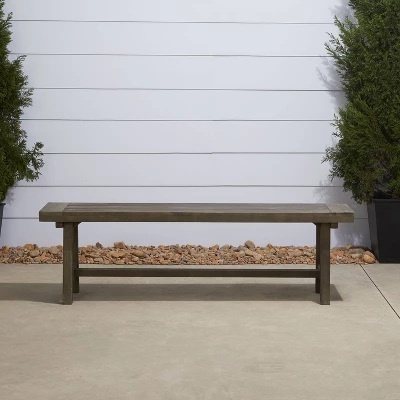Renaissance Outdoor Patio Dining Picnic Bench - Gray - Vifah - Image 3