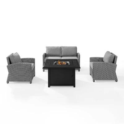 Bradenton 4pc Wicker Seating Set With Fire Table - Crosley - Image 2