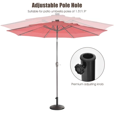 Costway 22 Lbs Round Resin Patio Umbrella Base Stand Holder W/ Adjustable Knob - Image 7