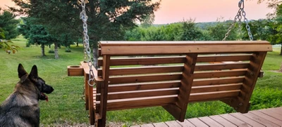 Sunnydaze Decor Sunnydaze Outdoor 2-Person Traditional Wooden Porch Swing With Hanging Chains - 58.5-Inch - Brown - Image 7